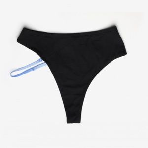 🟥Blush Asymmetrical high cut Underwear in Black XL